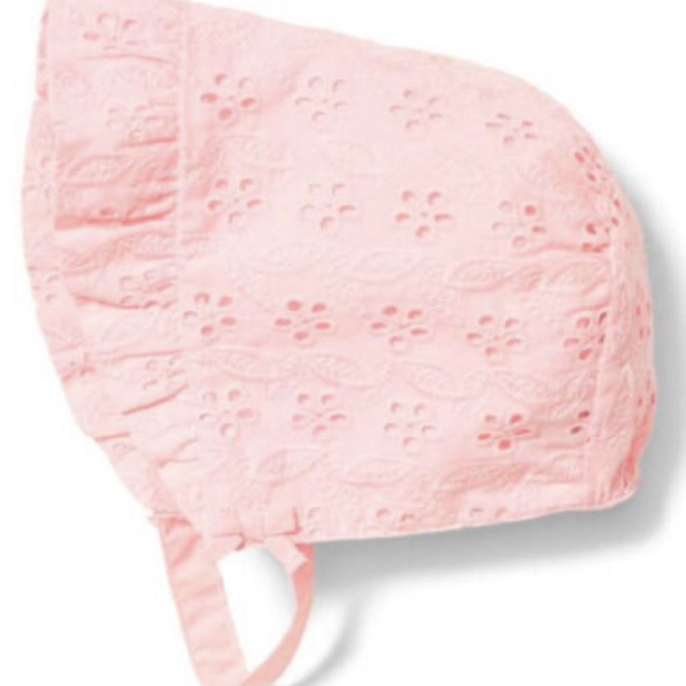 Pink Eyelet Baby Bonnet